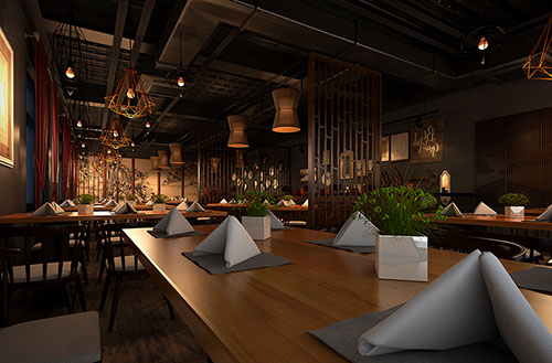 王益简约大气中式风格餐厅设计装修效果图