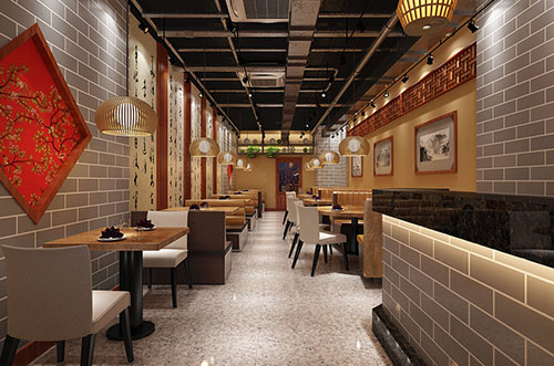 王益传统中式餐厅餐馆装修设计效果图
