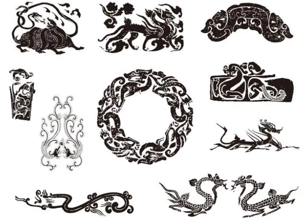 王益龙纹和凤纹的中式图案